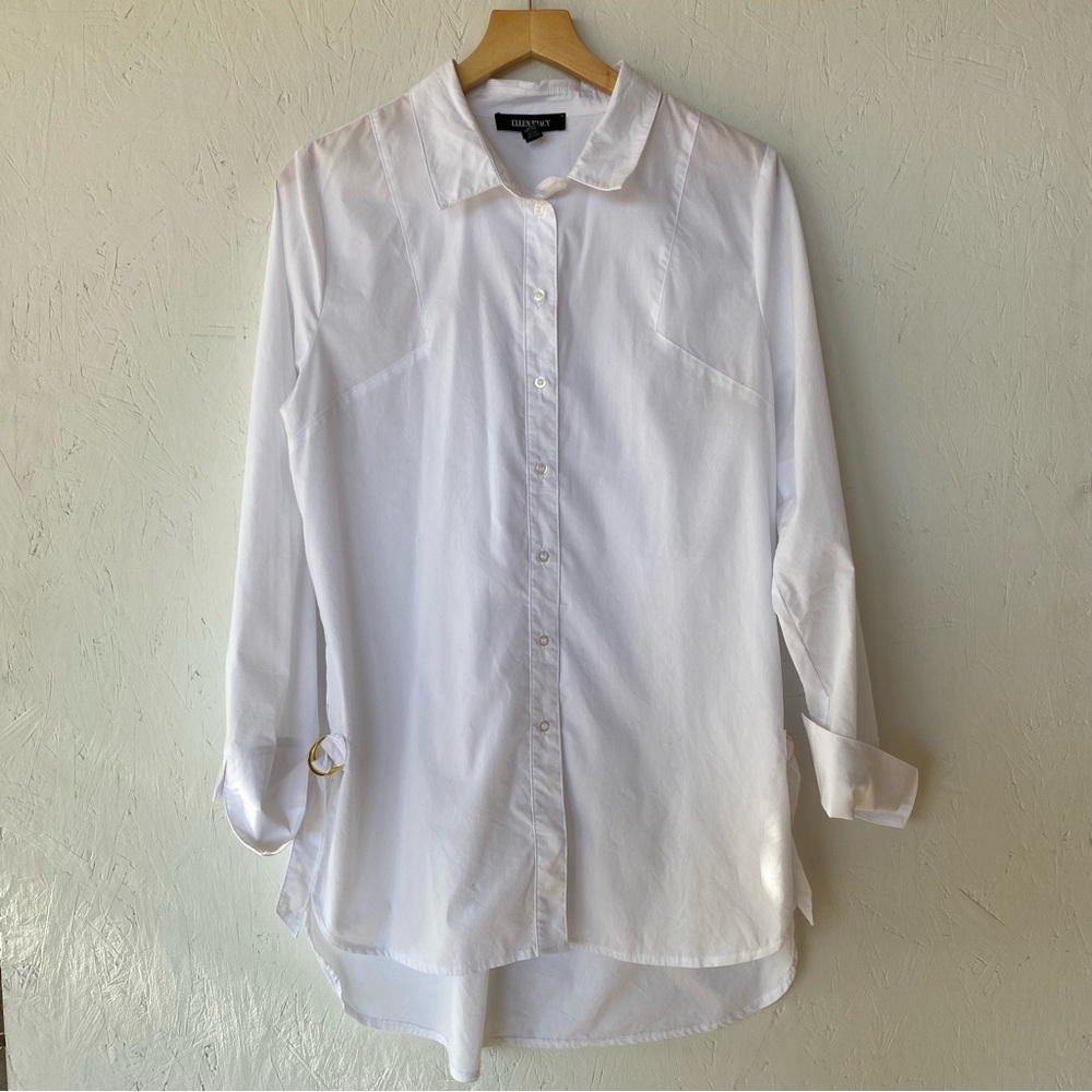 Ellen Tracy White Button-Down Shirt